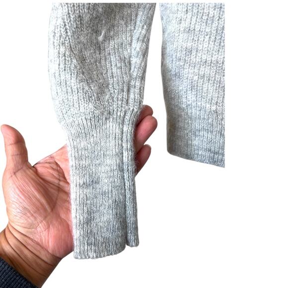 J.Crew Alpaca and Wool Blend Crop Party Sweater Button Down in Gray Women’s XS - Picture 4 of 7
